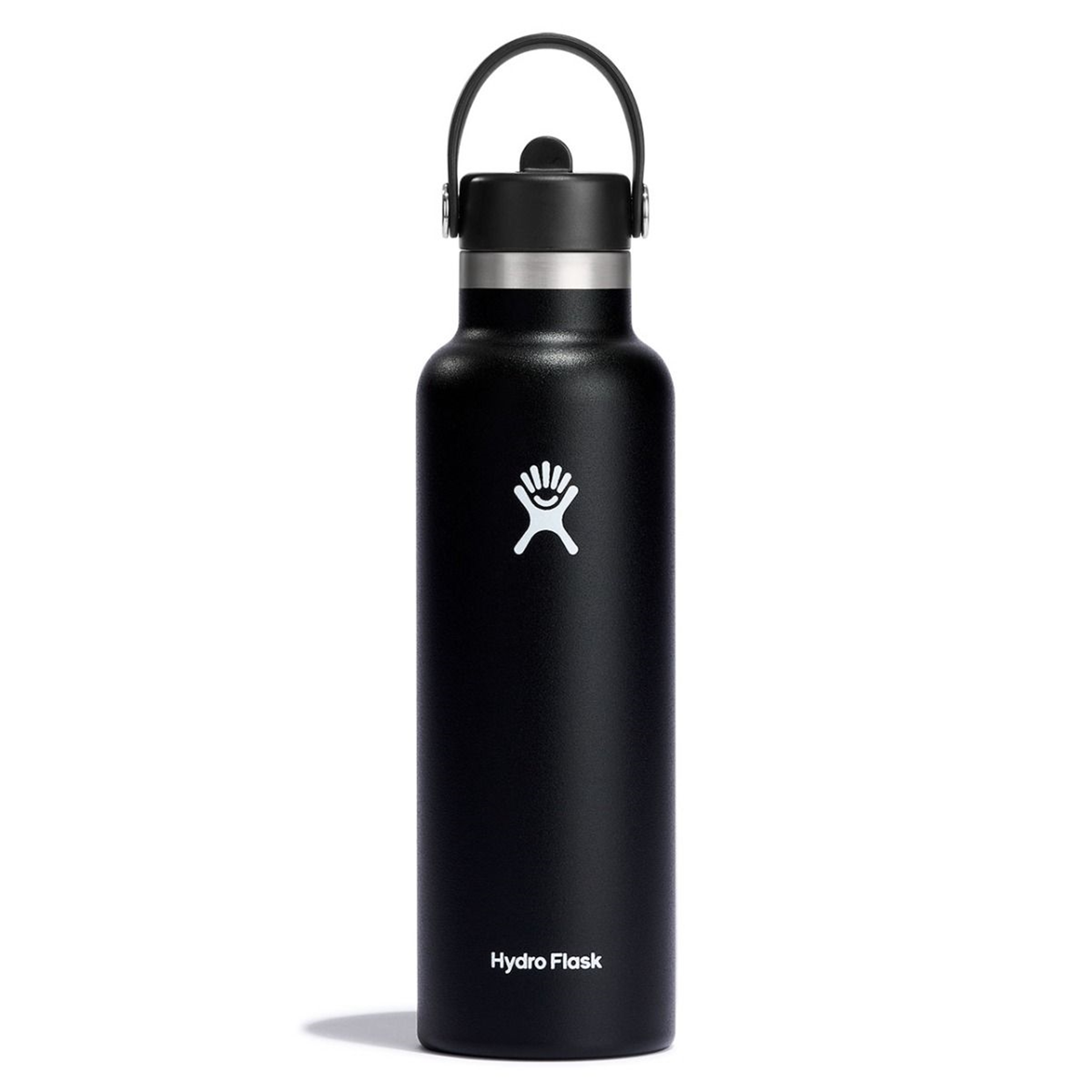 HYDRO FLASK 621 ML STANDARD MOUTH WITH FLEX STRAW CAP BLACK